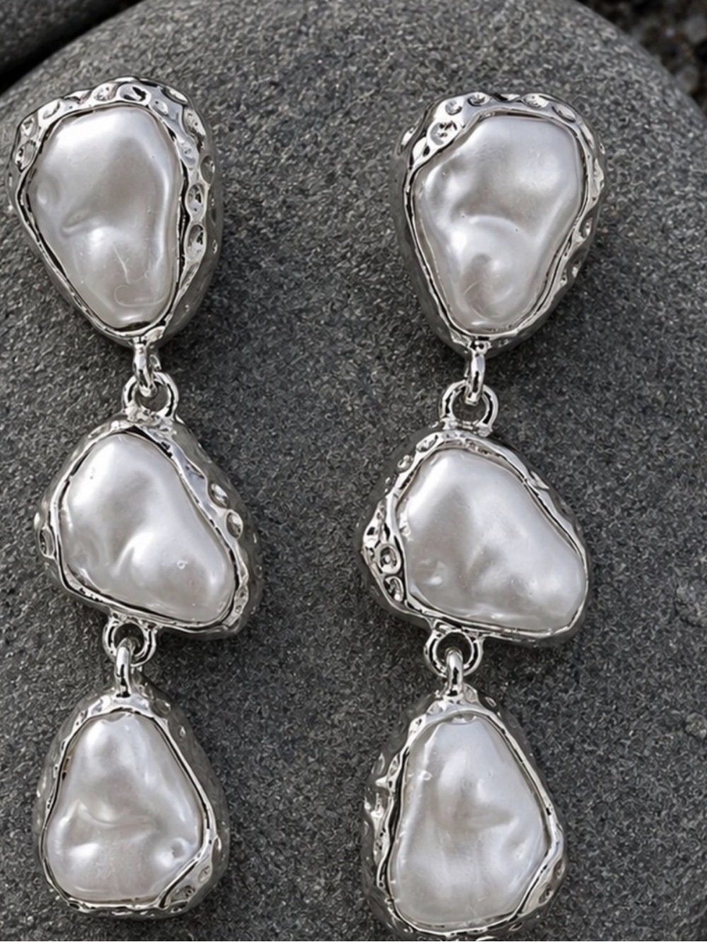 Elegant White Pearl Drop Earrings